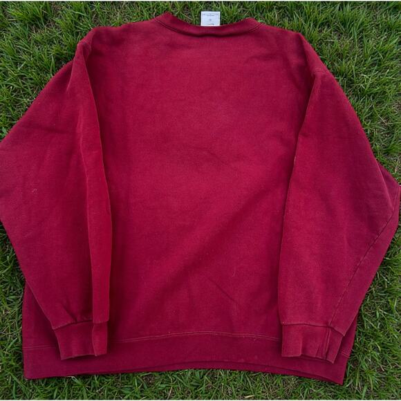 Vintage Nike Embroidered Swoosh Crewneck Sweatshirt Men’s XL Burgundy/Red - Picture 2 of 3